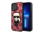 Karl Lagerfeld Klhcp13Lpmnikpi Custodia Rigida Per Iphone 13 Pro / 13 6,1 Czerwony/Rosso Monogram Ikonik Patch