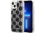 Karl Lagerfeld Klhcp14Mlmnmk Custodia Rigida Per Iphone 14 Plus / 15 Plus 6.7 Nero/Nero Liquid Glitter Monogram