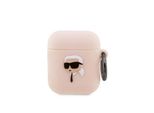 Karl Lagerfeld Kla2Runikp Airpods 1/2 Cover RóżOwy/Pink Silicone Karl Head 3D