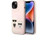 Karl Lagerfeld Klhmp14Msskci Custodia Rigida Per Iphone 14 Plus / 15 Plus 6.7 Rosa Chiaro / Silicone Rosa Chiaro Karl & Choupette Magsafe