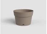 Capri Vaso Da Fiori Rotondo E Rotondo - Plastica - Serbatoio D'acqua - Diametro 35 Cm - Taupe - Artevasi