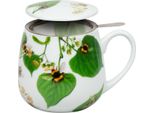 KöNitz Becher Bumblebees On Leaf Mit Sieb Und Deckel, Tasse, Porzellan, Bunt, 400 Ml, 11 5 143 2768