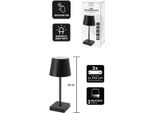 Cepewa Lampada Da Tavolo Led Nera Funzione Touch 26 Cm A Batteria Bianco Caldo 56520