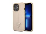 Guess Guhcp14Lpsatle Custodia Rigida Iphone 14 Pro 6.1 Beige/Beige Logo Saffianotriangle