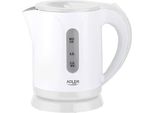 Adler | Bollitore | Ad 1371W | Elettrico | 850 W | 0,8 L | Acciaio Inox/Polipropilene | Base Girevole A 360° | Bianco