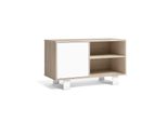 Mobile Tv, Soggiorno, Modello Wind, Colore Rovere E Bianco, 95X40X57Cm