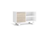 Mobile Tv, Soggiorno, Modello Wind, Colore Bianco E Rovere, 95X40X57Cm