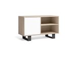 Mobile Tv, Soggiorno, Modello Wind, Colore Rovere E Bianco, 95X40X57Cm
