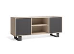 Mobile Tv 2 Porte, Soggiorno, Modello Wind, Colore Rovere E Grigio Antracite, 137X40X57Cm
