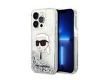 Karl Lagerfeld Klhcp14Xlnkhch Custodia Rigida Per Iphone 14 Pro Max 6.7 Argento/Silver Glitter Karl Head