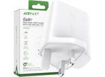 Caricabatterie Acefast Gan 65W 3 Porte (1Xusb, 2Xusb C Pd) Uk Plug Bianco (A44)