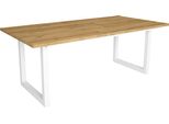 Tavolo Da Pranzo, 10 Posti, 194X90X75Cm, Struttura E Gambe Solide, Rovere, Stile Industriale