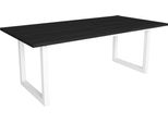 Tavolo Da Pranzo, 10 Posti, 194X90X75Cm, Struttura E Gambe Solide, Nero, Stile Industriale