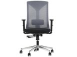 Sedia Da Ufficio Girevole Ergonomica Hager, Base Cromata, Braccioli Regolabili, Schienale In Rete, Nero/Grigio