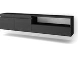 Mobile Tv Soggiorno, 200X35X45Cm, Per Tv Fino A 80", Sospeso, Da Appendere, Nero"