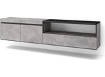 Mobile Tv Soggiorno, 200X35X45Cm, Per Tv Fino A 80", Sospeso, Da Appendere, Cemento"