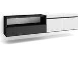 Mobile Tv Soggiorno, 200X35X45Cm, Per Tv Fino A 80", Da Appendere, Bianco E Nero"