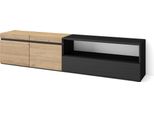 Mobile Tv Soggiorno, 200X35X45Cm, Per Tv Fino A 80", Mobile Soggiorno, Rovere E Nero"