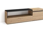 Mobile Tv Soggiorno, 150X35X45Cm, Per Tv Fino A 65", Mobile Soggiorno, Rovere E Nero"