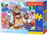 Castorland Puzzle Gattino Con Fiori 70 Pezzi