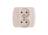 Akord Presa Doppia Con Messa A Terra Beige