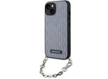 Karl Lagerfeld Klhcp14Sacklhpg Custodia Rigida Per Iphone 14 / 15 / 13 6.1 Srebrny/Argento Catena Saffiano Monogram
