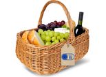 Creative Home Cestino Vimini Con Manico | Cesto Funghi Picnic Decorativo | 36 X 26 X 31 Cm | Fatto A Mano Durevole | Salice Naturale Marrone Spesso