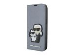 Karl Lagerfeld Klbkp14Lsankcpg Iphone 14Pro 6.1 Bookcase Srebrny/Silver Saffiano Karl & Choupette