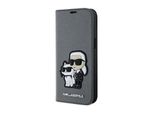 Karl Lagerfeld Klbkp14Ssankcpg Iphone 14/ 15 / 13 6.1 Bookcase Srebrny/Silver Saffiano Karl & Choupette