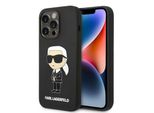 Karl Lagerfeld Klhmp14Xsnikbck Custodia Rigida Per Iphone 14 Pro Max 6.7 Nero/Nero Silicone Ikonik Magsafe