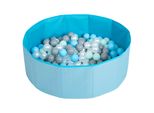 Selonis Vasca Per Palline Pieghevole Con 200 Palline Per Animali Da Gioco Per Bambini, Blu: Perla/Grigio/Trasparente/Baby Blue/Minze