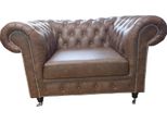 Poltrona Chesterfield Divano A 1 Posto In Pelle Seduta Lounge Monoposto