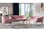 Set Soggiorno Divano 3 Posti 2 Posti + Poltrona Divano 321 Velluto Rosa
