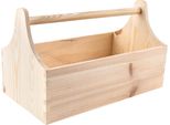Creative Deco Cassetta Degli Attrezzi In Legno Naturale | Porta Attrezzi 34 X 18 X 20,5 Cm | Cassetta Naturale Con Maniglia | Borsa Degli Attrezzi