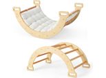 Struttura Di Arrampicata Per Bambini Costway TS10068NA, 2In1, Altalena Ad Arco, Arco Di Arrampicata, Con Morbido Cuscino, In Legno - B