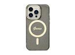 Guess Guhmn61Hcmcgk Custodia Rigida Per Iphone 11 / Xr 6.1Czarny/Nero Glitter Oro Magsafe