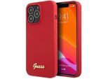 Guess Guhcp13Xlslmgre Iphone 13 Pro Max 6.7 Czerwony/Burgundy Custodia Rigida In Silicone Vintage Gold Logo