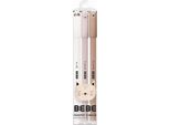 Interdruk Biro Cancellabili - Motivi Animali - Con Gomma - Blu - Panda + Gatto + Orso - Set Da 3