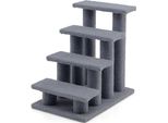 Costway Scale Per Gatti, Albero Da Arrampicata Per Gatti, Scale Per Gatti Fino A 25 Kg, Scale Per Animali Piccoli, Albero Da Gioco 4 Piattaforme Di Osservazione, 61 X 41 X 60 Cm, Truciolato (Grigio)