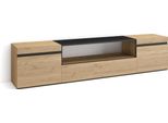 Mobile Tv Soggiorno, 200X35X45Cm, Per Tv Fino A 80", Mobile Soggiorno, Rovere E Nero"