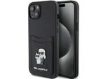 Karl Lagerfeld Klhcp15Ssapkcnpk Iphone 15 / 14 / 13 6.1 Czarny/Black Hardcase Saffiano Cardslot Karl&Choupette Metal Pin