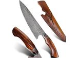Coltello Da Cucina In Damasco Harahu HA-26692 - Marrone KP26692