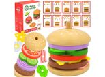 Woopie Green Puzzle In Legno Del Ristorante Burger Per Bambini 15 Pezzi.
