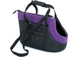 Borsa Da Trasporto Leggera Per Cani R1 - Morbida Imbottitura, Lavabile, Con Maniglia Per Il Trasporto, Nera E Viola