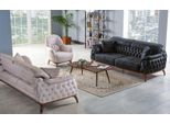 Set Di Divani 3+3+1 Posti A Sedere Poltrona Moderna Relax Chesterfield Stile Moderno 3 Pezzi Nuovo