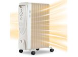 Yakimz Radiatore Ad Olio Con Rotelle 2000W Riscaldatore Elettrico Radiatore Ad Olio Riscaldatore Elettrico 11 Alette 3 Impostazioni Di Calore Bianco