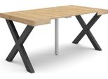 Consolle Allungabile, 160X90X73Cm, Per 8 Persone, Gambe In Legno, Rovere