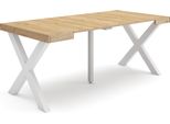 Consolle Allungabile, 180X90X73Cm, Per 8 Persone, Gambe In Legno, Rovere