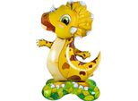 Pallone In Foil Stand-Up 3D, Dinosauro Giallo 38*60 Cm Ca