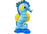 Pallone In Foil Stand-Up 3D, Cavalluccio Marino Blu 36*63 Cm Ca